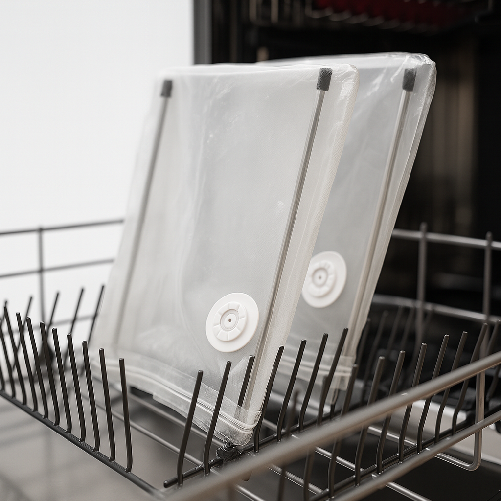 Opvaskestativ til vakuumposer